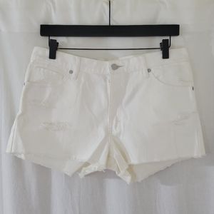 Armani Exchange White Distressed Shorts Women Size 6